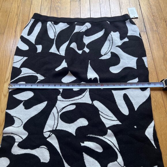 Eloquii Size 22/24 NEW Abstract Black & Gray Knit Intarsia Column Sweater Skirt - Picture 9 of 16